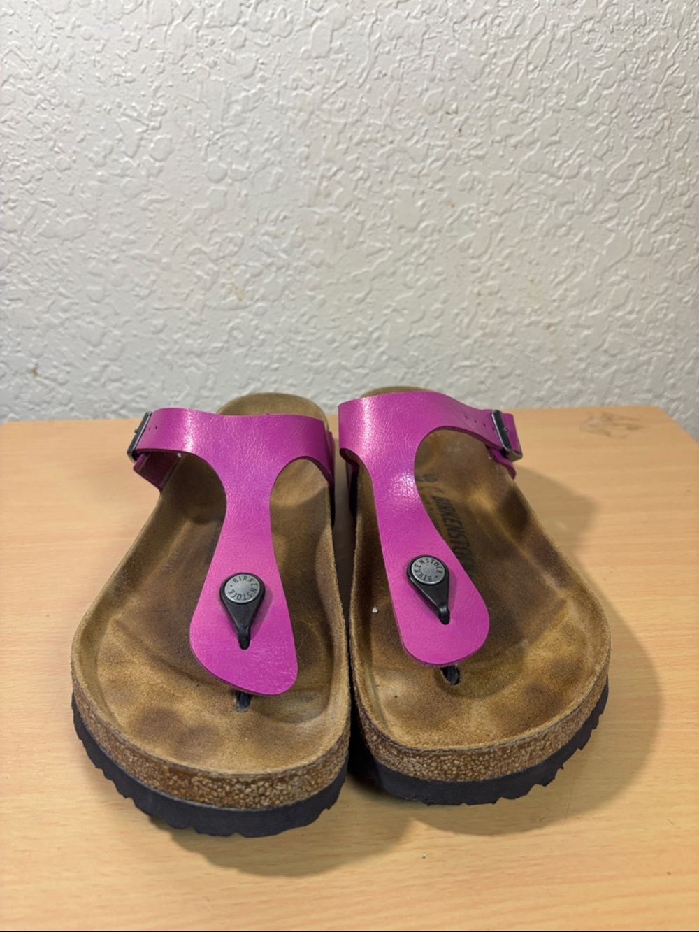 Birkenstock Magenta T-Strap Thong Sandals